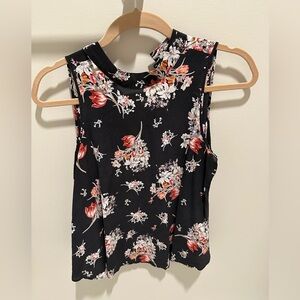 Maeve black floral tank top